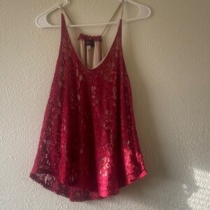 Red lace top